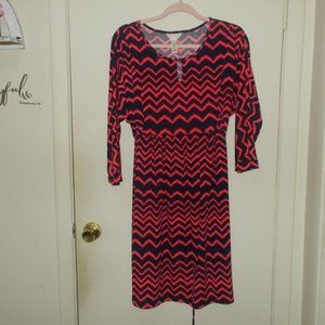 Three Seasons Maternity Patterned Dress Ex. Large